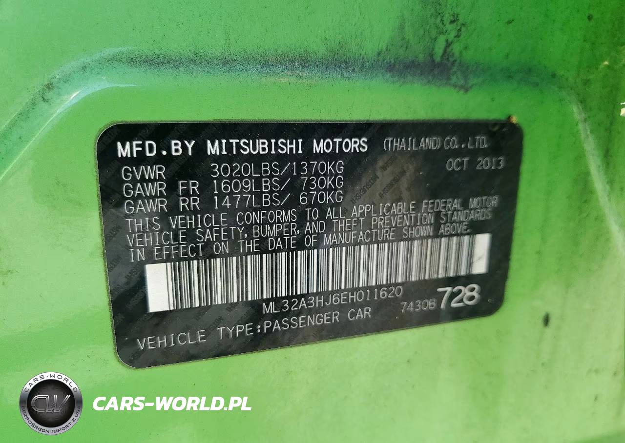 2014 Mitsubishi Mirage De VIN:ML32A3HJ6EH011620 - 12