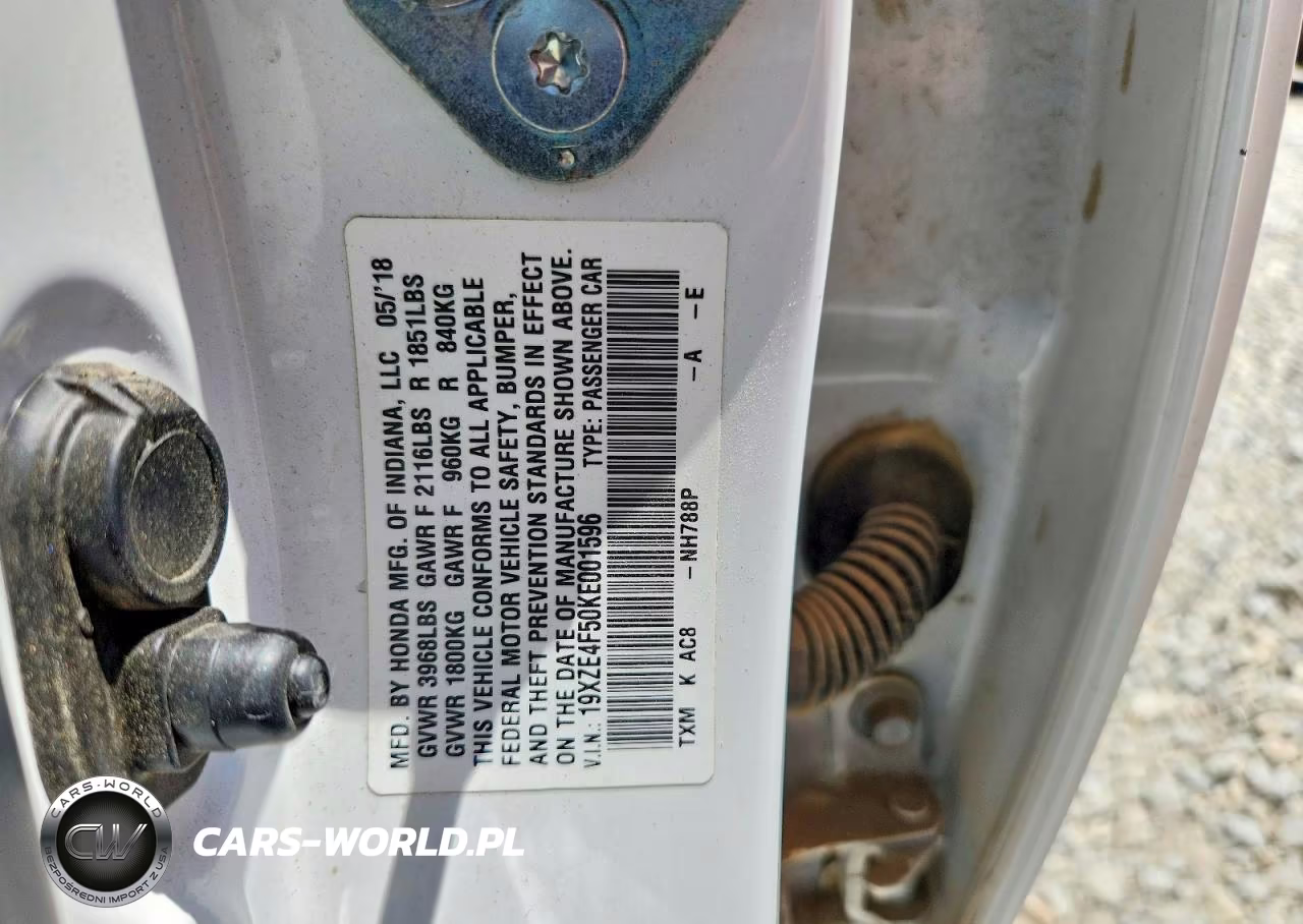 2019 Honda Insight Ex VIN:19XZE4F50KE001596 - 12