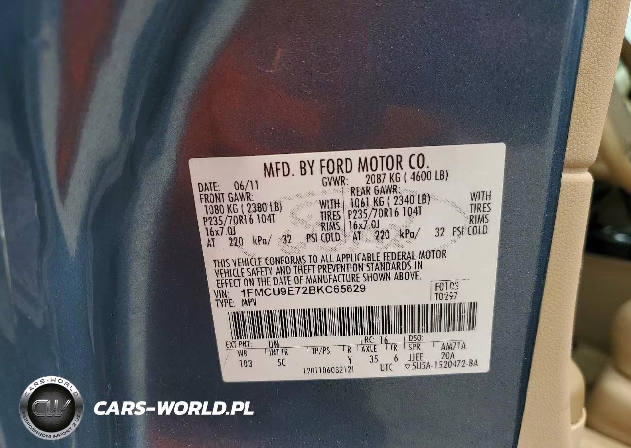 2011 Ford Escape Limited VIN:1FMCU9E72BKC65629 - 13