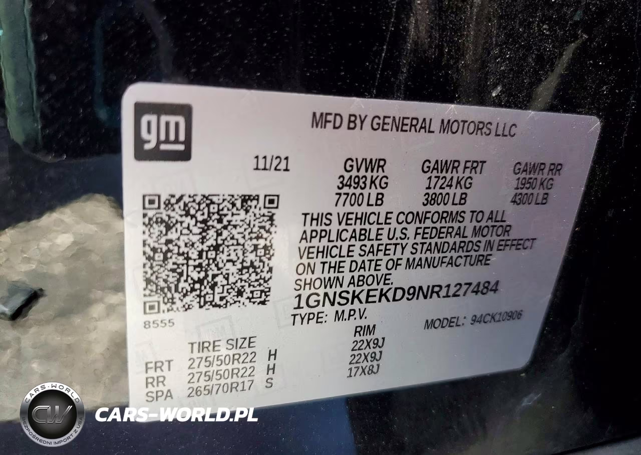 2022 Chevrolet Suburban K1500 Rst VIN:1GNSKEKD9NR127484 - 13