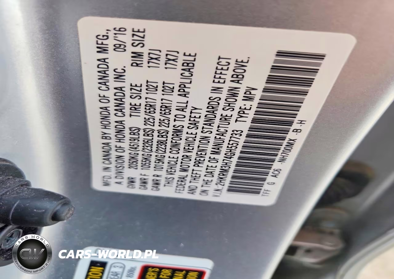 2016 Honda Cr-V Exl VIN:2HKRM3H74GH557733 - 13