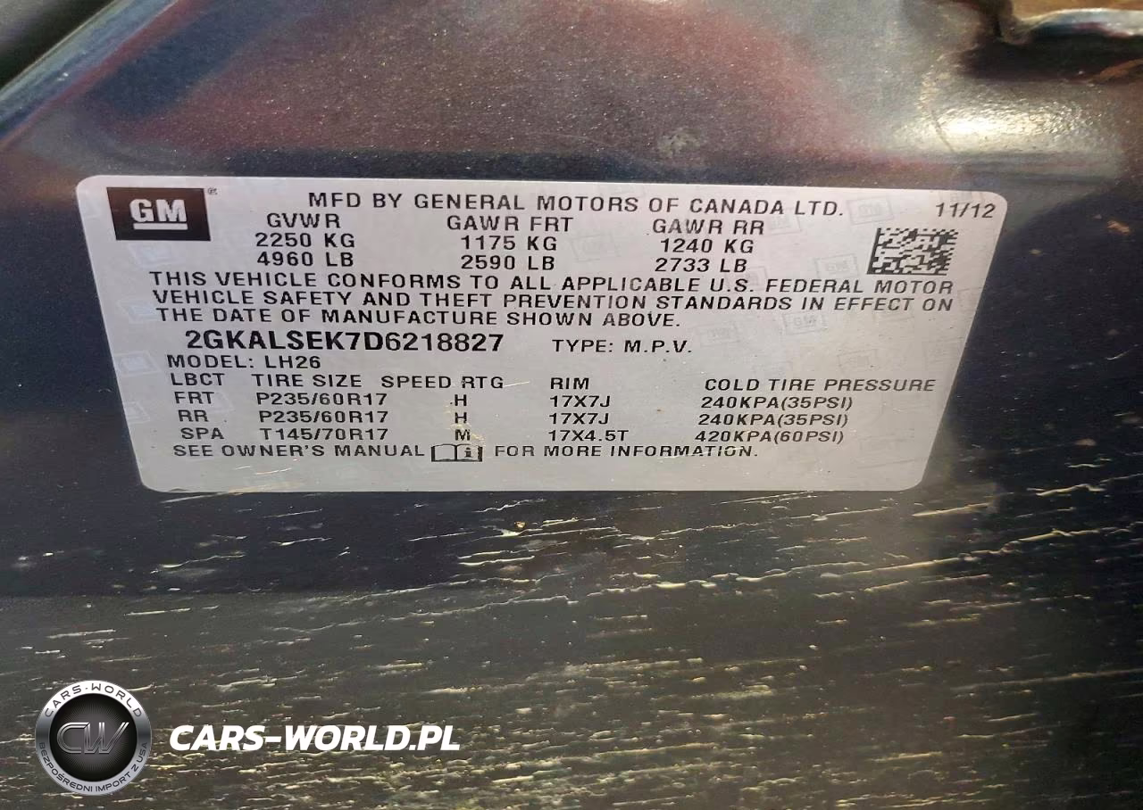 2013 GMC Terrain Sle VIN:2GKALSEK7D6218827 - 14