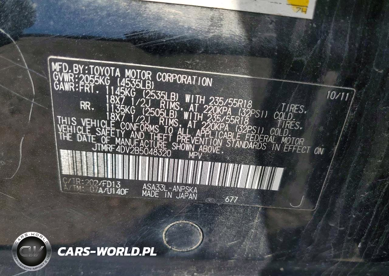 2011 Toyota Rav4 Sport VIN:JTMRF4DV2B5048320 - 13