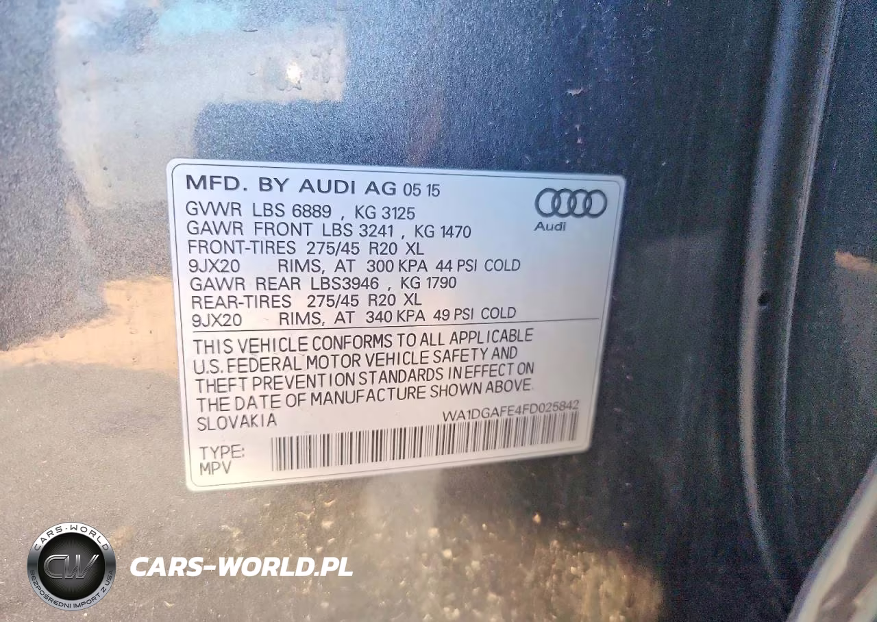 2015 Audi Q7 Prestige VIN:WA1DGAFE4FD025842 - 12