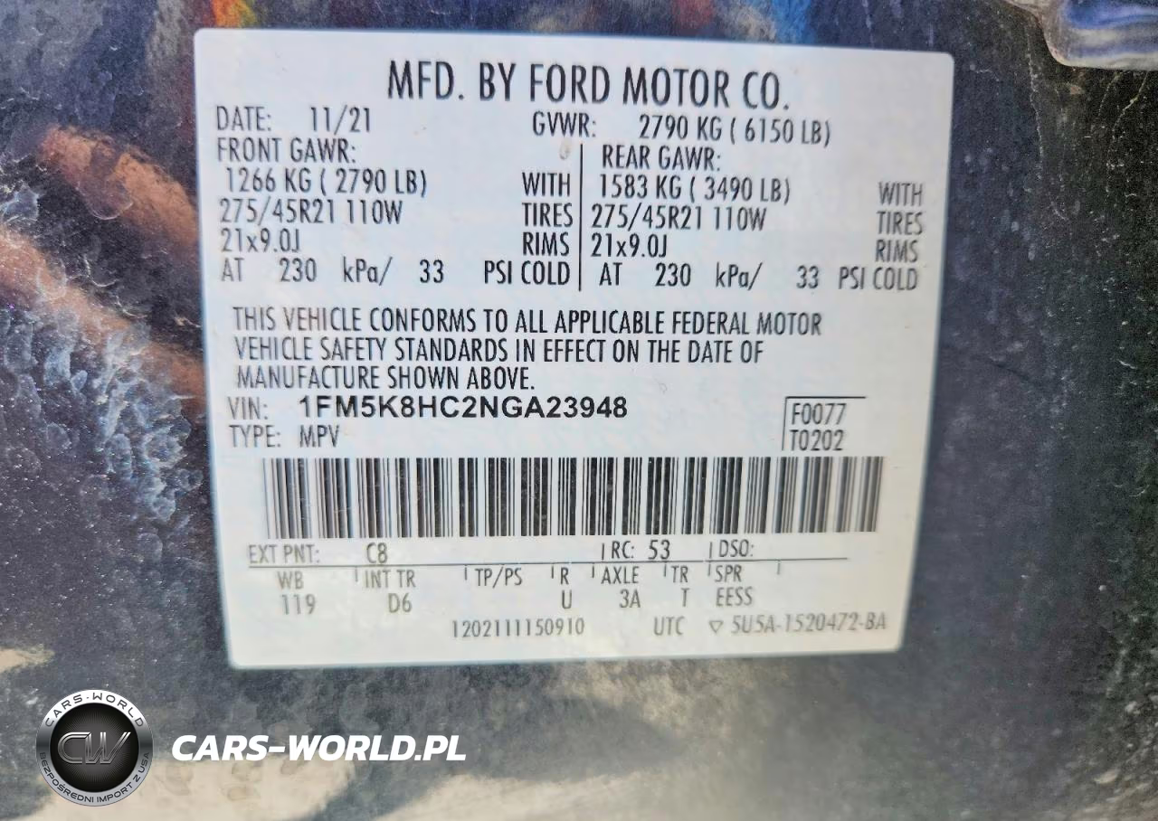 2022 Ford Explorer Platinum VIN:1FM5K8HC2NGA23948 - 13