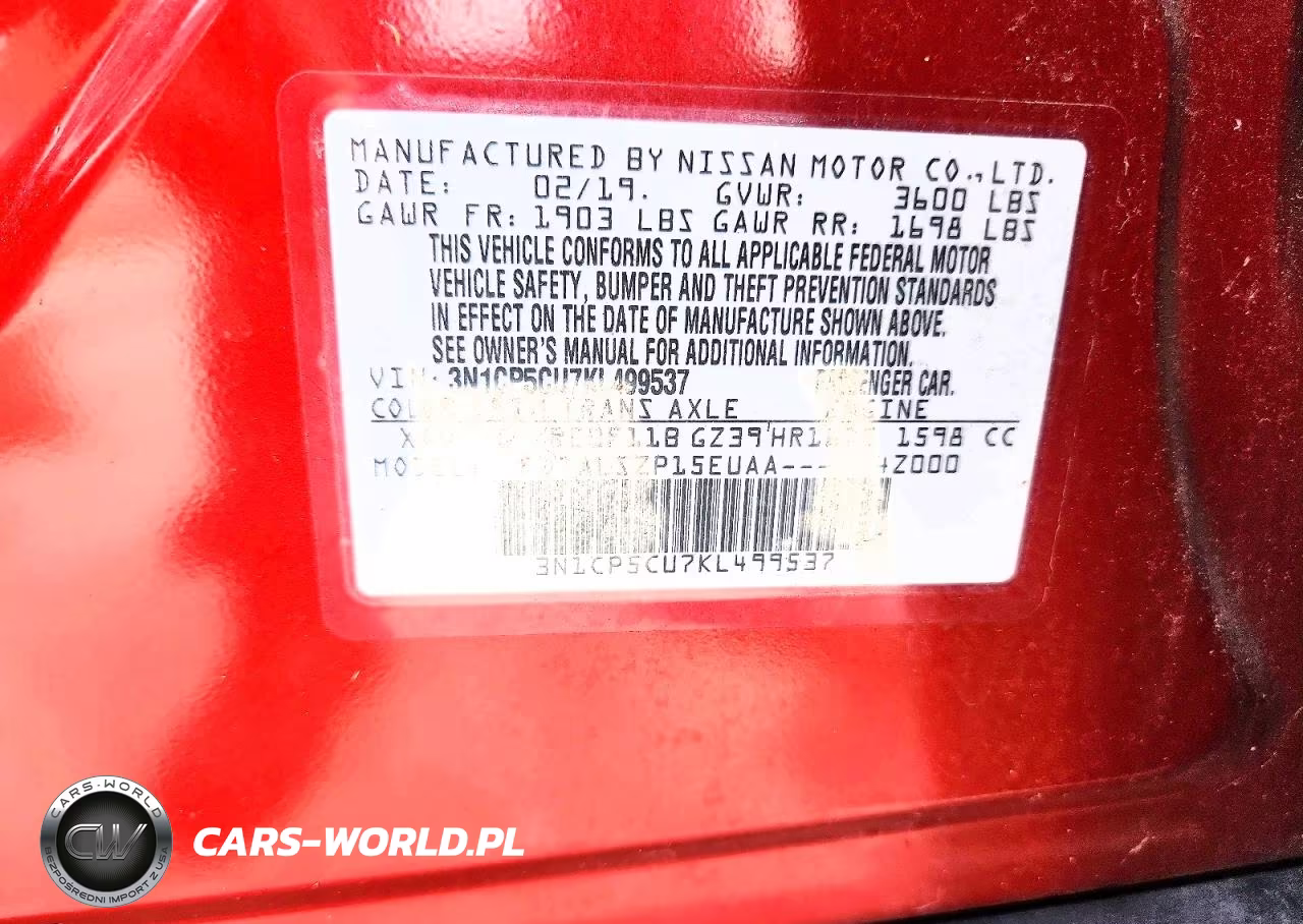 2019 Niss Kicks VIN:3N1CP5CU7KL499537 - 13