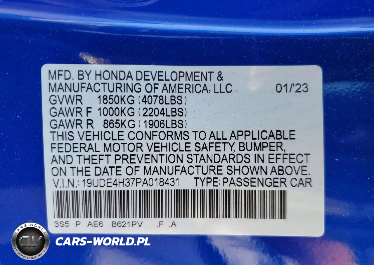 ACURA INTEGRA A- VIN:19UDE4H37PA018431 - 12