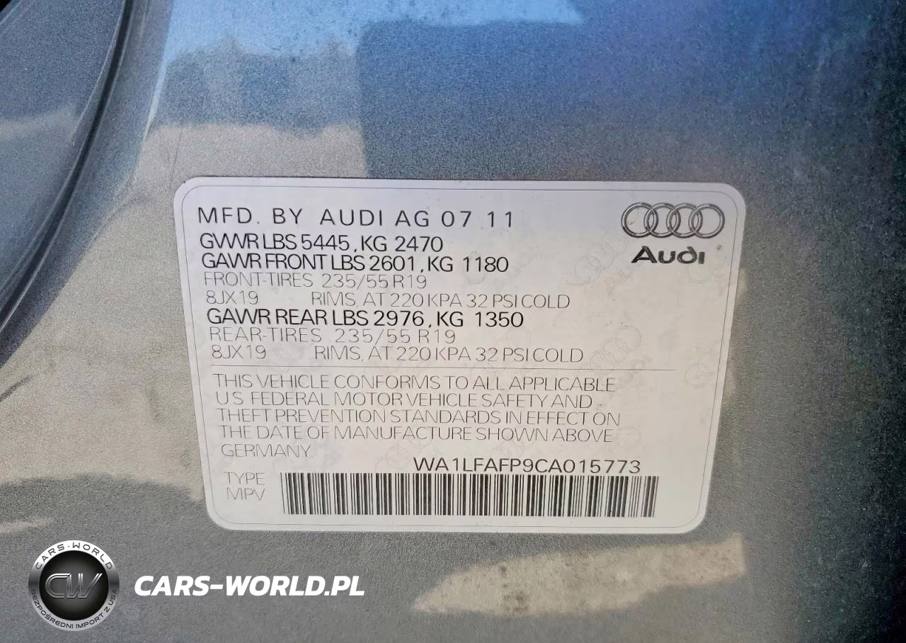 2012 Audi Q5 Premium Plus VIN:WA1LFAFP9CA015773 - 12