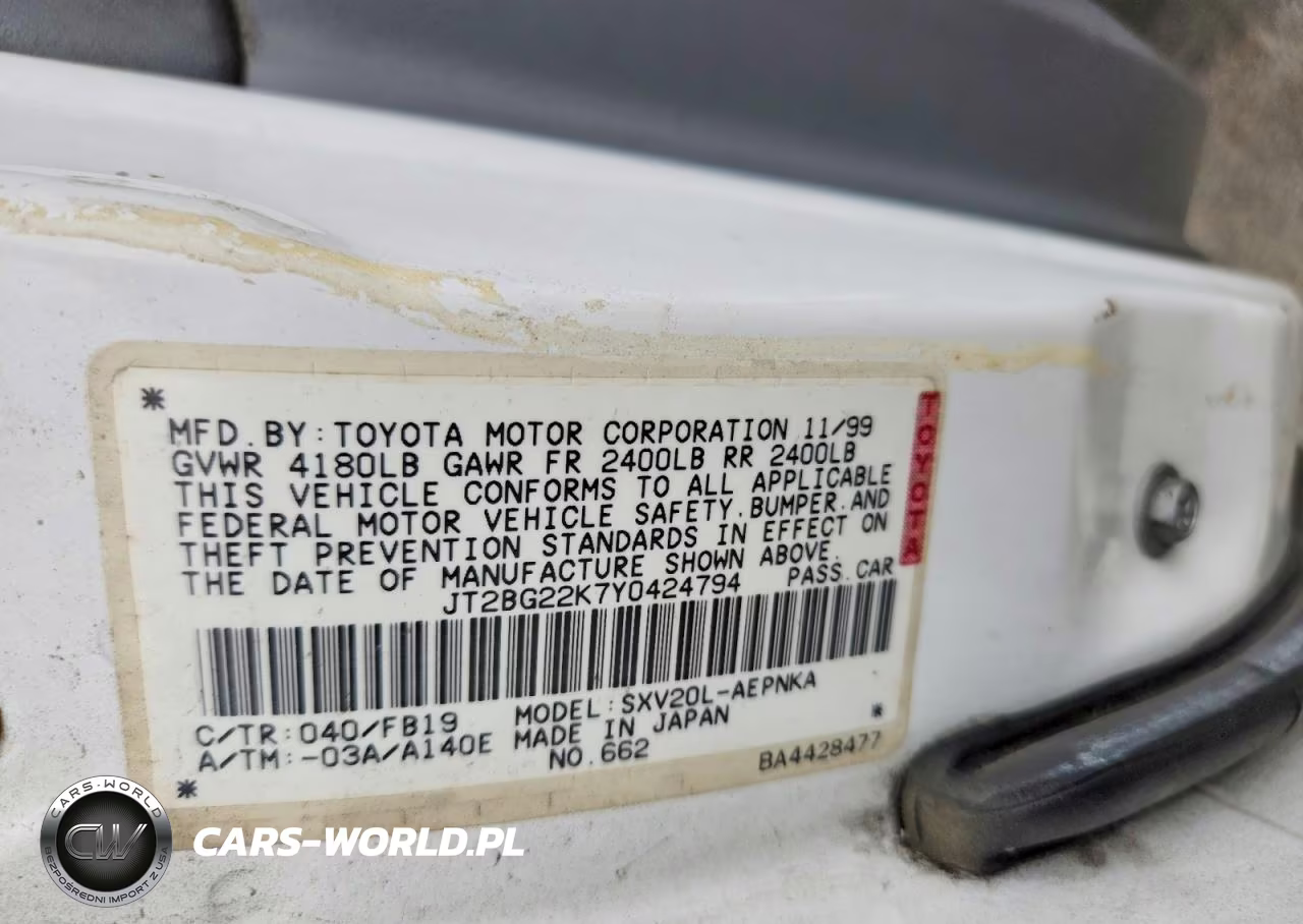 2000 Toyota Camry Le VIN:JT2BG22K7Y0424794 - 12