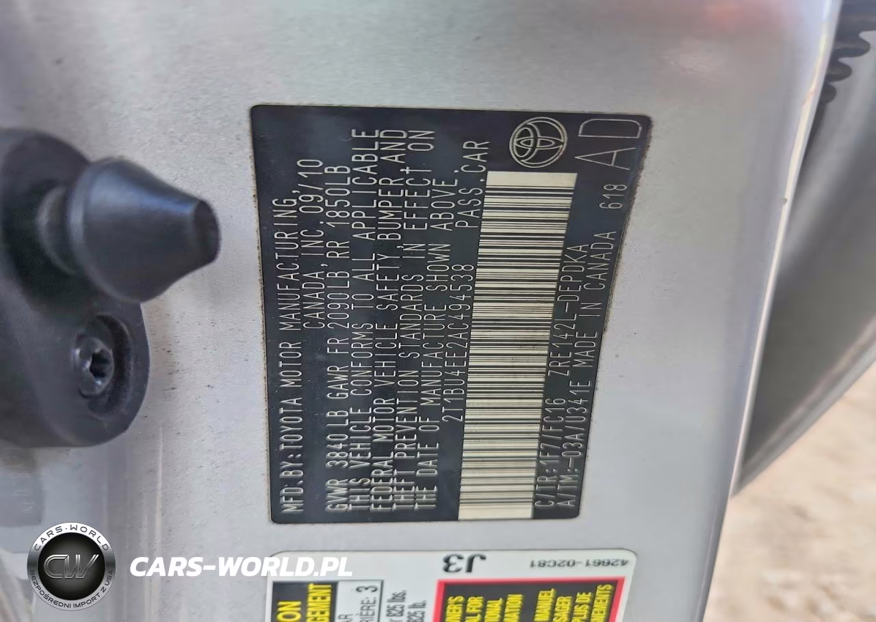 2010 Toyota Corolla Base VIN:2T1BU4EE2AC494538 - 13