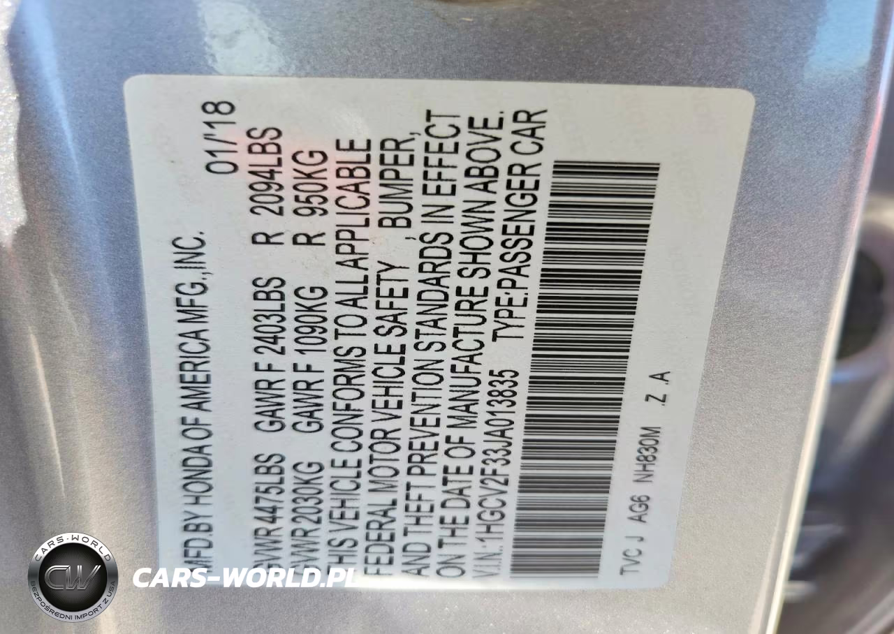 2018 Honda Accord Sport VIN:1HGCV2F33JA013835 - 12