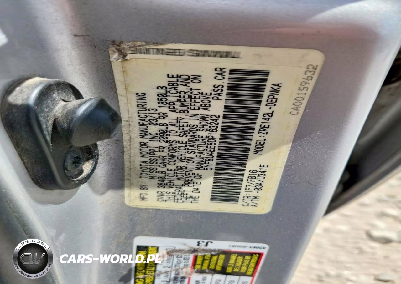 2013 Toyota Corolla Le VIN:5YFBU4EE8DP163242 - 12