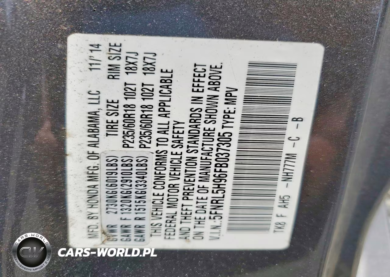 2015 Honda Odyssey Trg VIN:5FNRL5H96FB037305 - 13