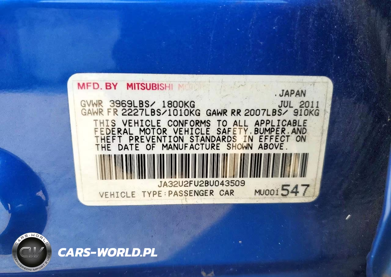 2011 Mitsubishi Lancer Es-Es Sport VIN:JA32U2FU2BU043509 - 13