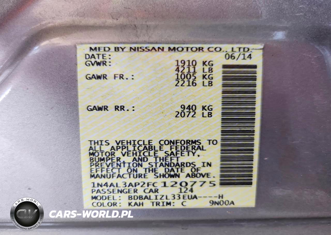 2015 Nissan Altima 2.5 Sv VIN:1N4AL3AP2FC120775 - 12