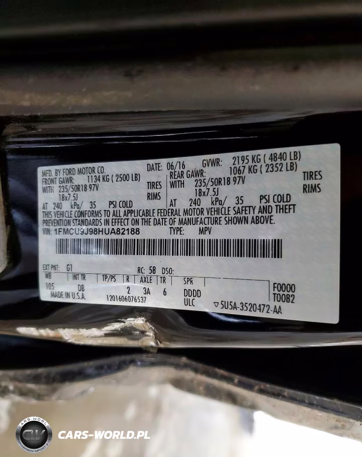 2017 Ford Escape Titanium VIN:1FMCU9J98HUA82188 - 13