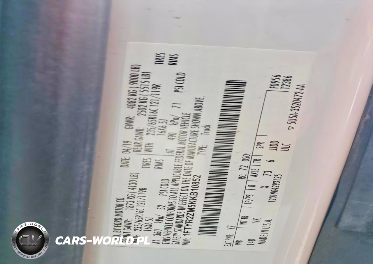 2019 Ford Transit-250 VIN:1FTYR2ZM5KKB10852 - 13