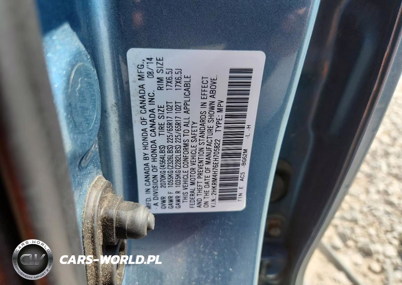 2014 Honda Cr-V Exl VIN:2HKRM4H76EH705822 - 13