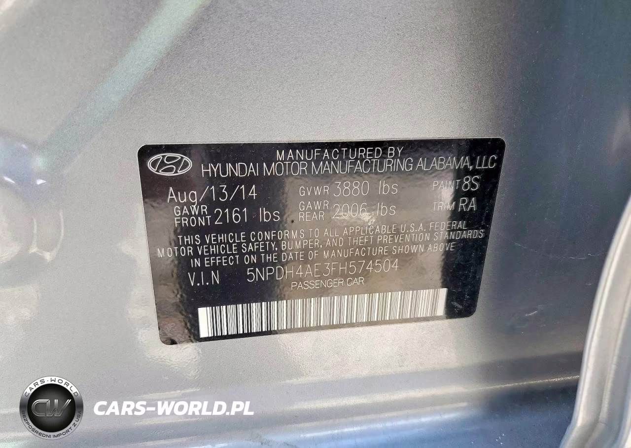 2015 Hyundai Elantra Se VIN:5NPDH4AE3FH574504 - 12