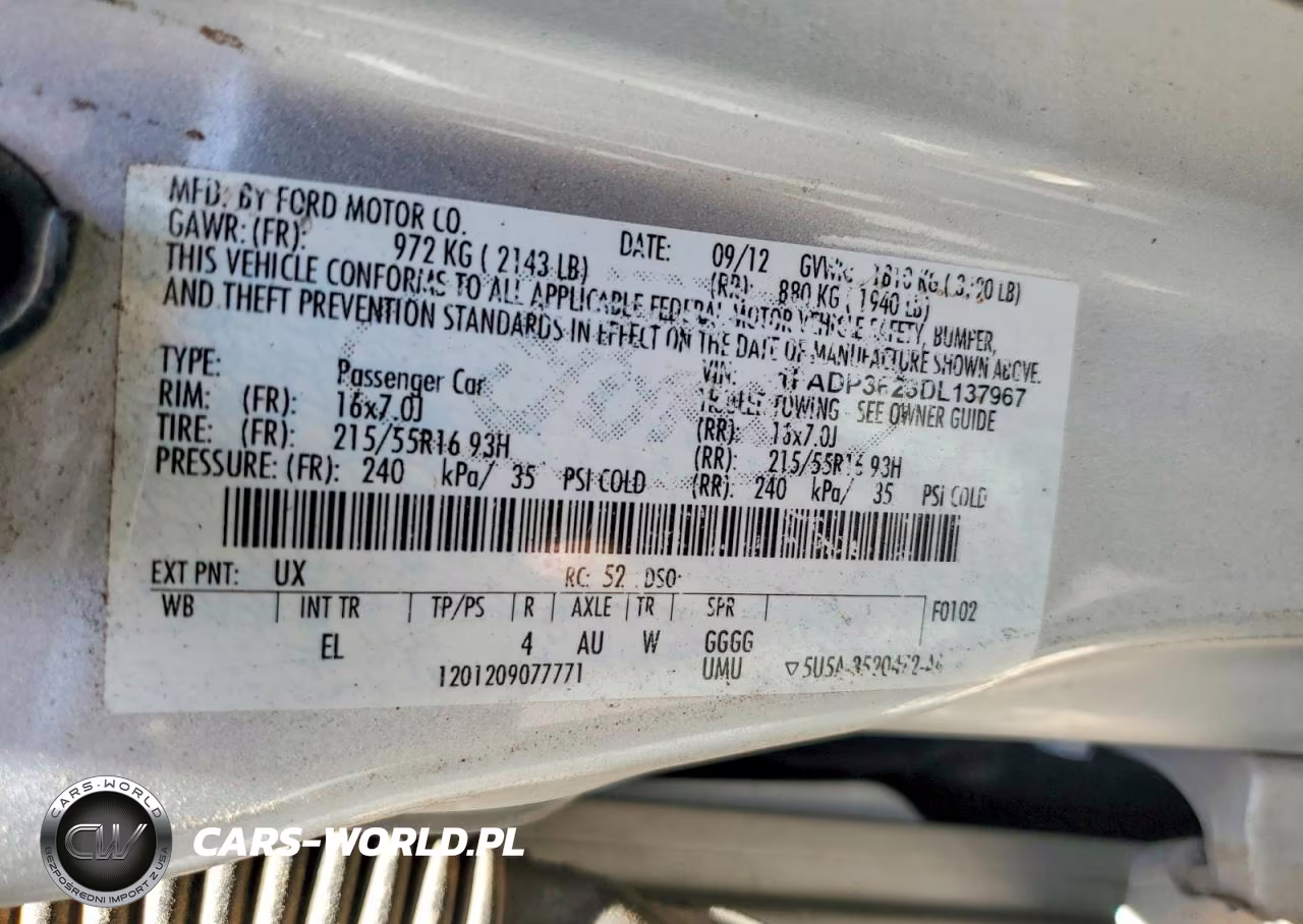 2013 Ford Focus Se VIN:1FADP3F23DL137967 - 12