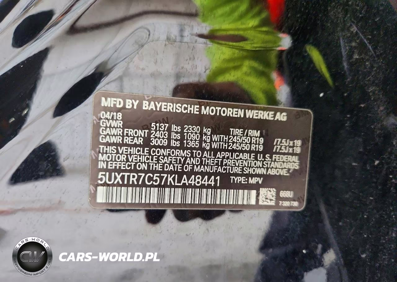 2019 BMW X3 Sdrive30I VIN:5UXTR7C57KLA48441 - 13