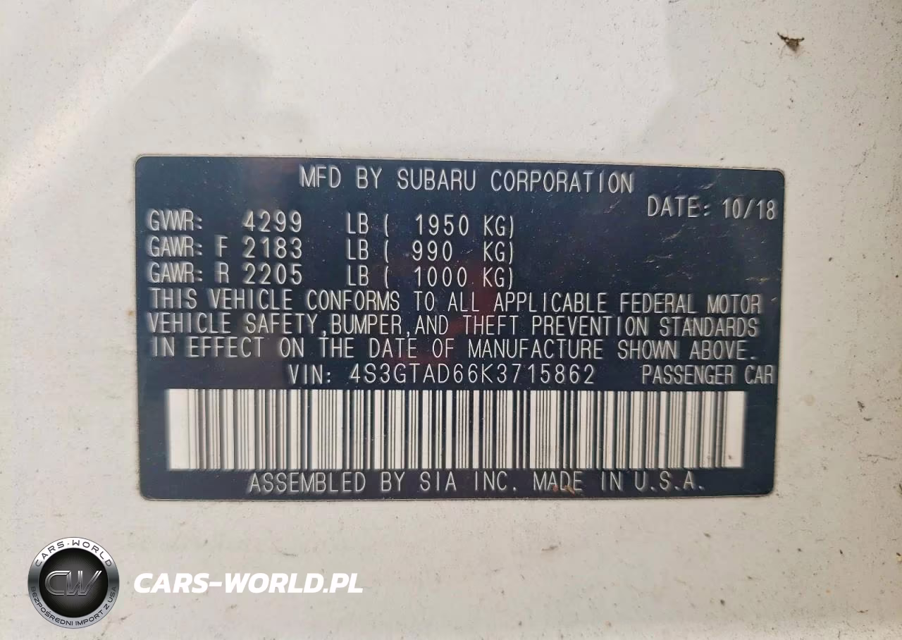 2019 Subaru Impreza Premium VIN:4S3GTAD66K3715862 - 12