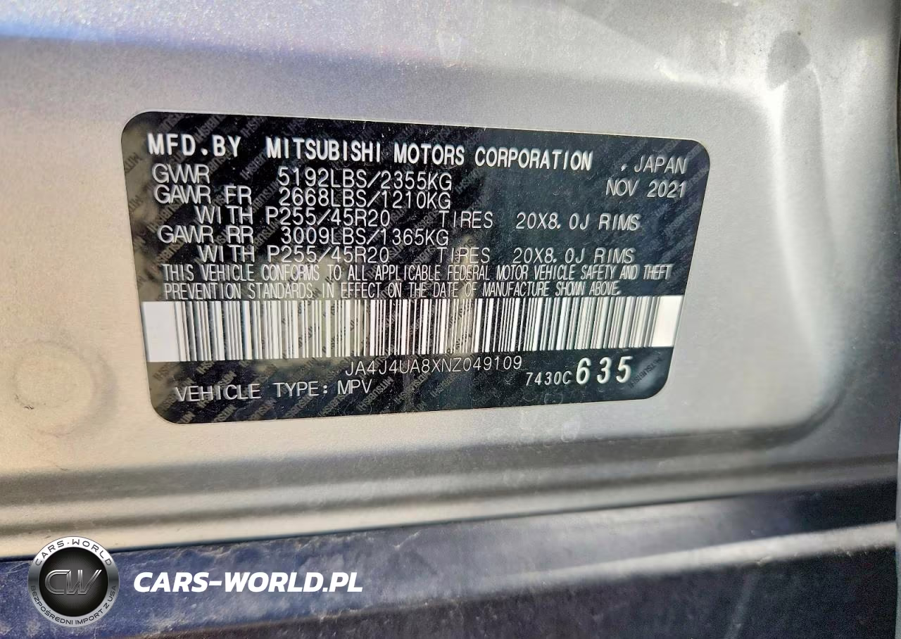 2022 Mitsubishi Outlander Se VIN:JA4J4UA8XNZ049109 - 14