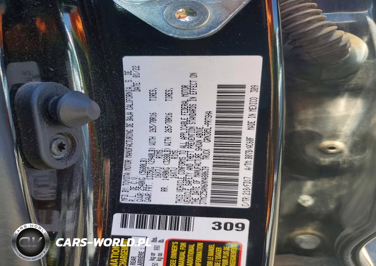 2022 Toyota Tacoma Dbl VIN:3TMCZ5AN6NM480639 - 12