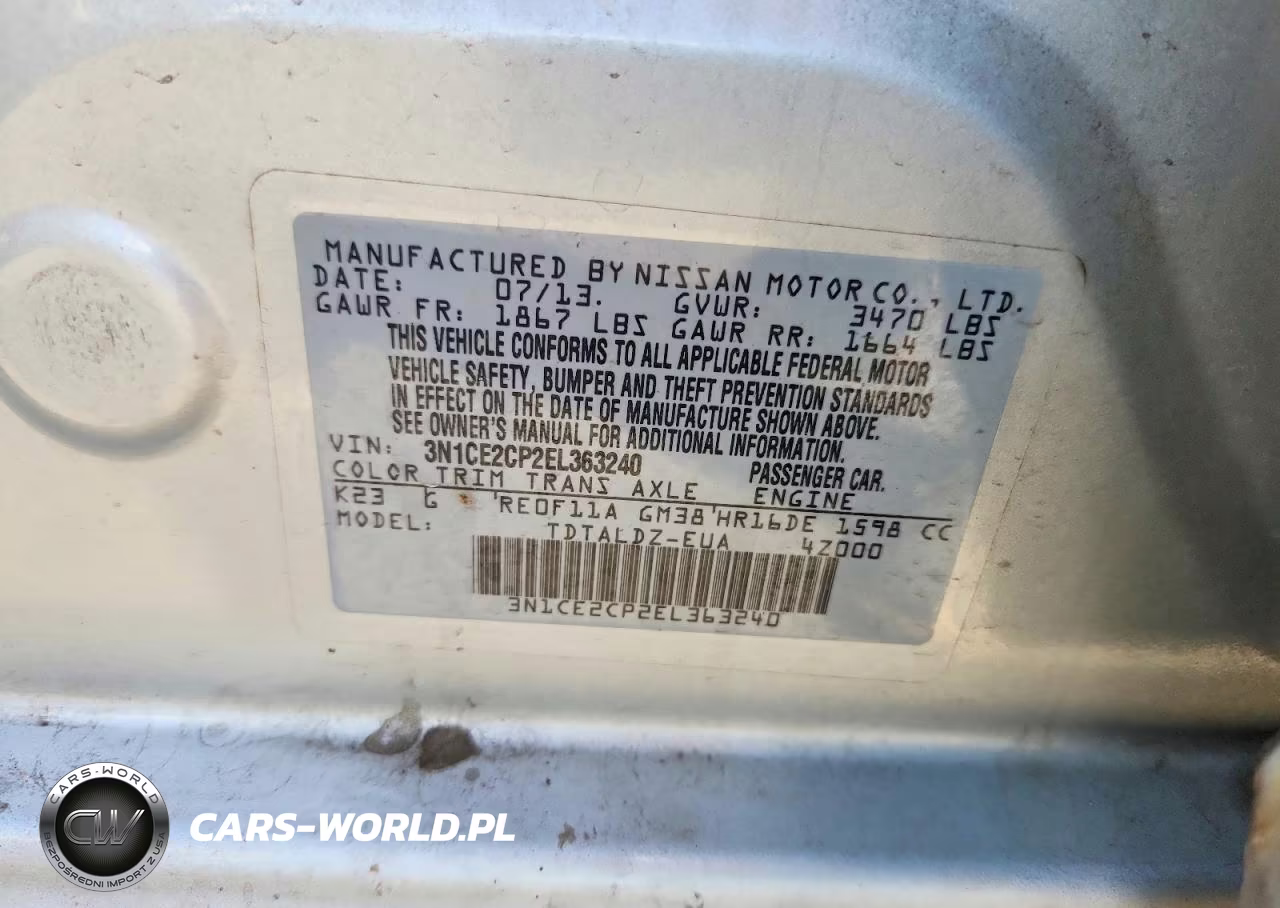 2014 Nissan Versa Note Sv VIN:3N1CE2CP2EL363240 - 12
