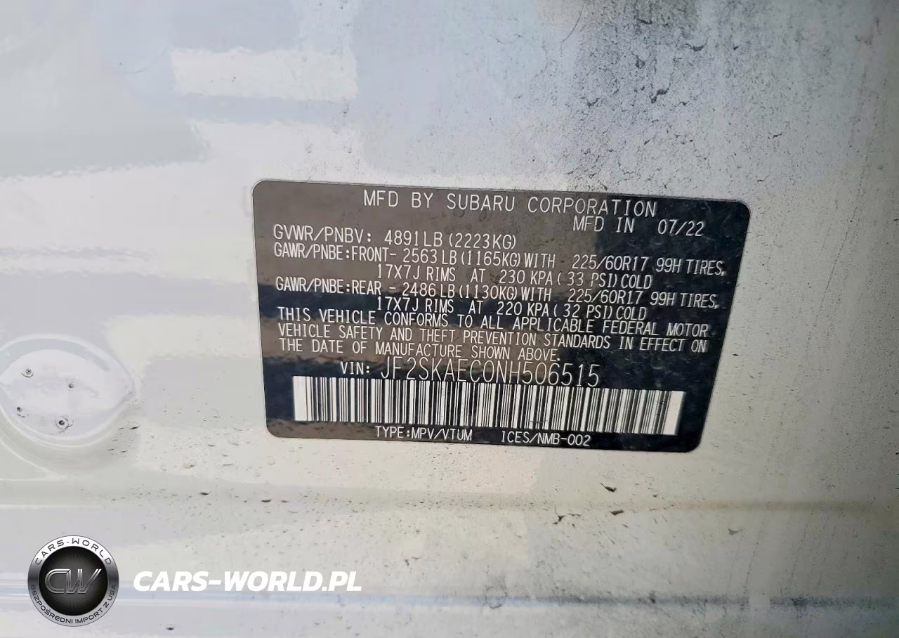 2022 Subaru Forester Premium VIN:JF2SKAEC0NH506515 - 14