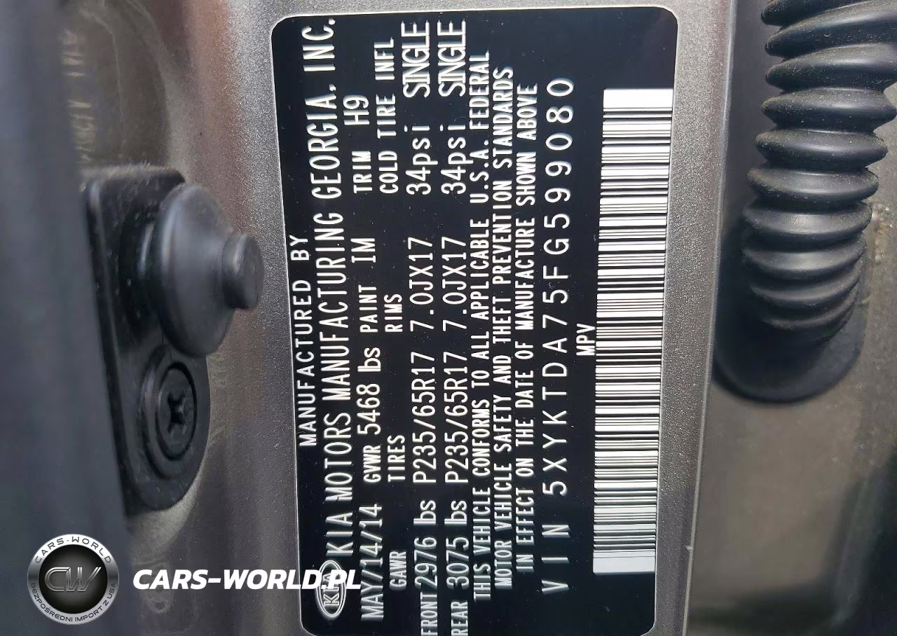 2015 Kia Sorento Lx VIN:5XYKTDA75FG599080 - 13