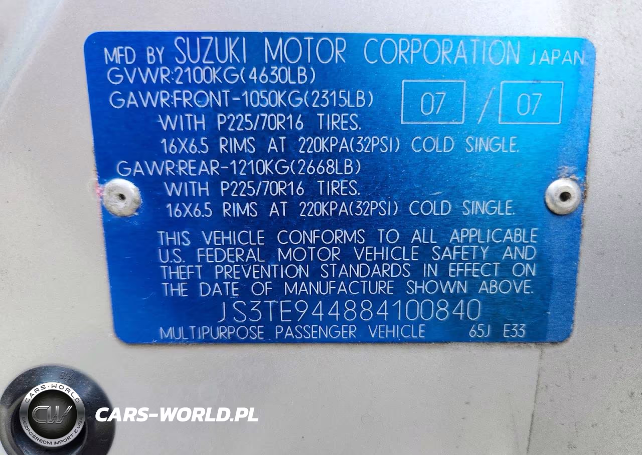 2008 Suzuki Grand Vitara Xsport VIN:JS3TE944884100840 - 12
