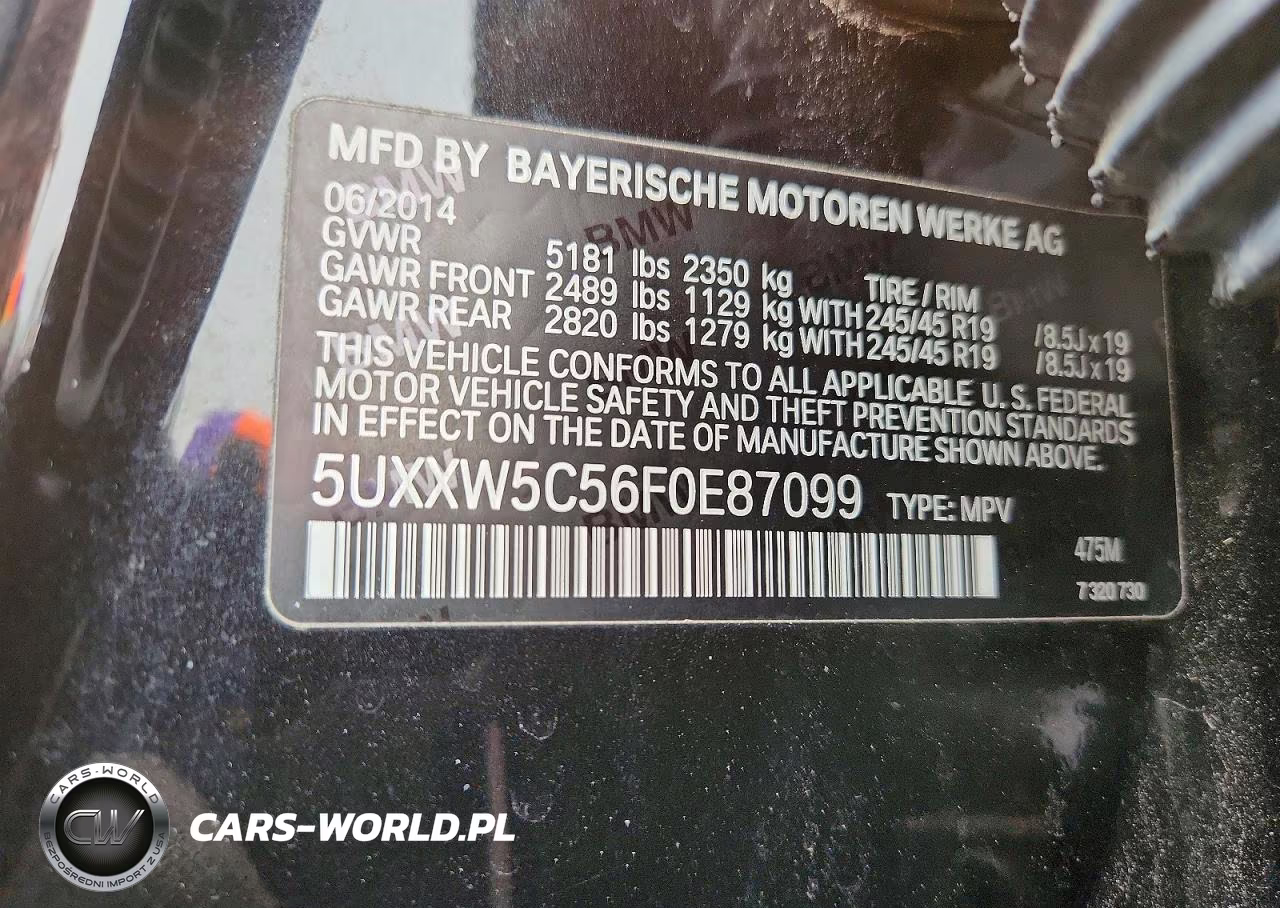 2015 BMW X4 xDrive35I VIN:5UXXW5C56F0E87099 - 13