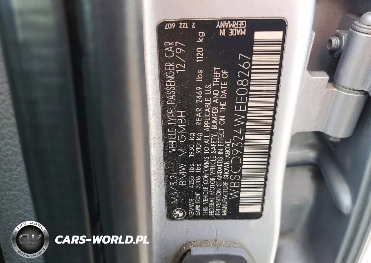 1998 BMW M3 VIN:WBSCD9324WEE08267 - 12