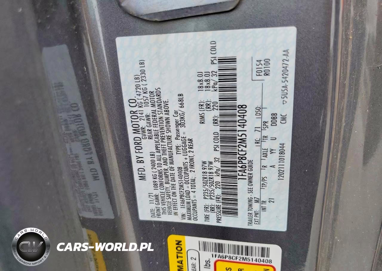 2021 Ford Mustang Gt VIN:1FA6P8CF2M5140408 - 13