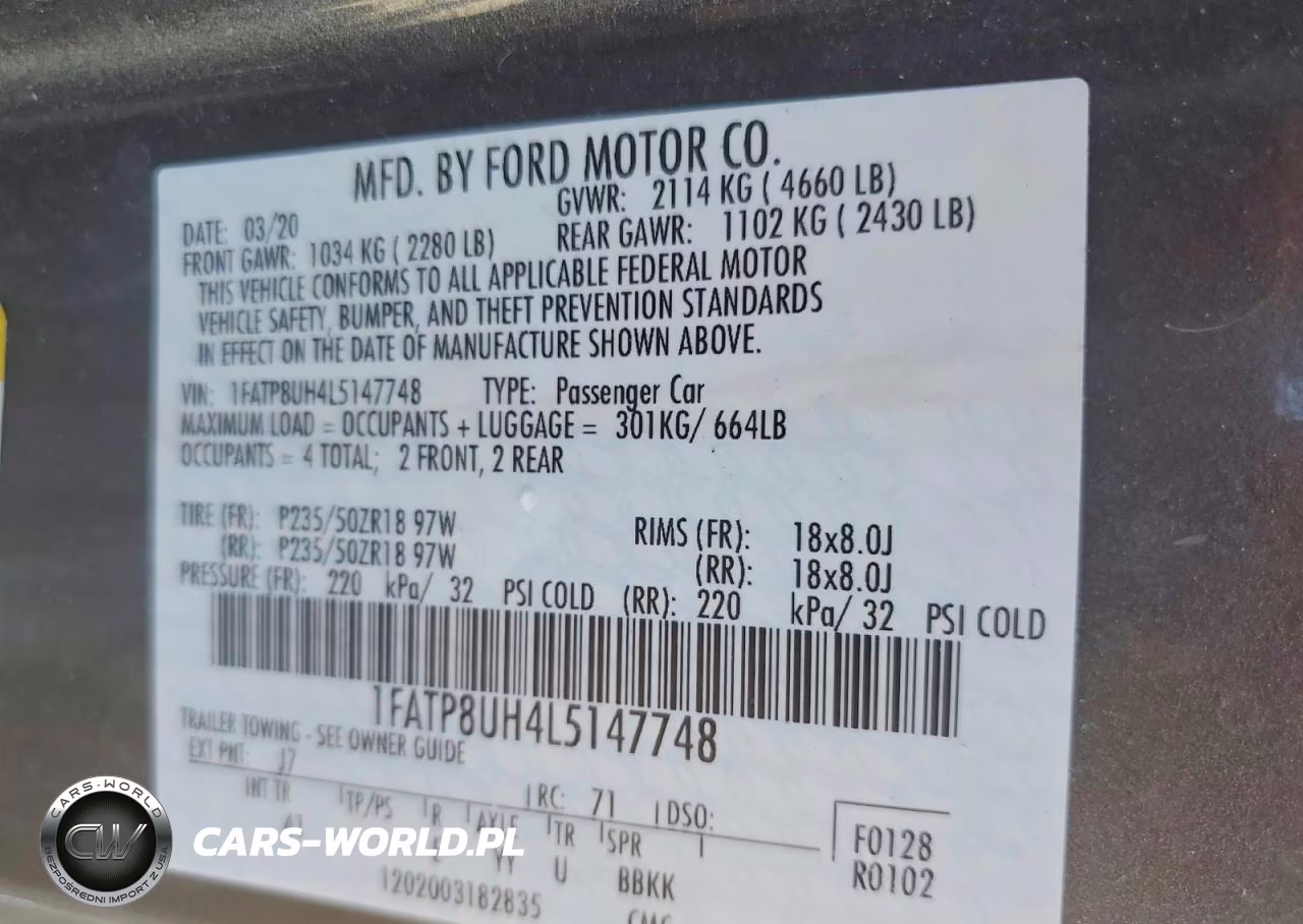 2020 Ford Mustang VIN:1FATP8UH4L5147748 - 12