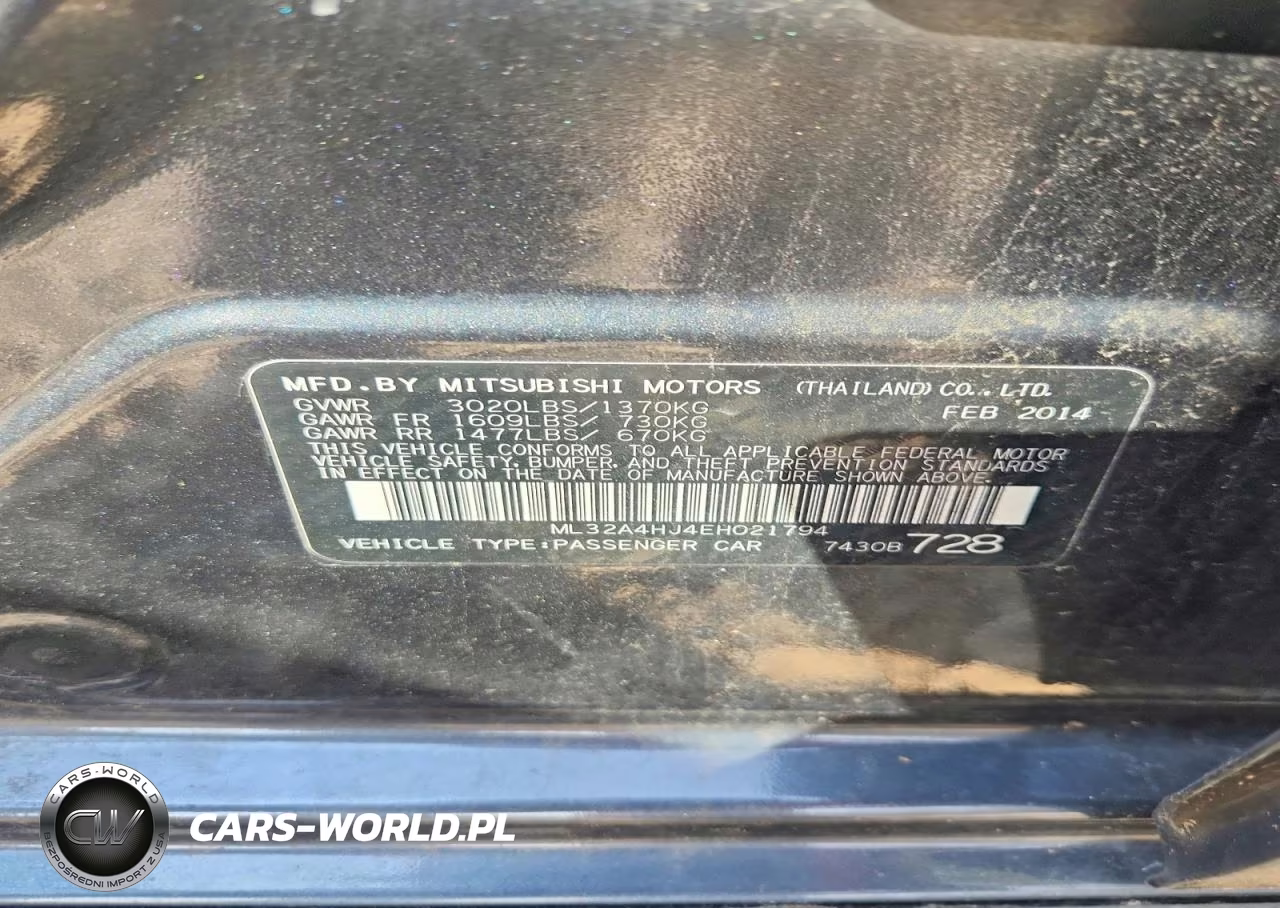 2014 Mitsubishi Mirage Es VIN:ML32A4HJ4EH021794 - 12