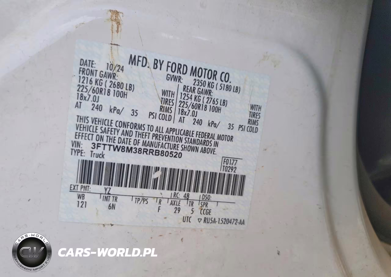 2024 Ford Maverick Lariat VIN:3FTTW8M38RRB80520 - 12
