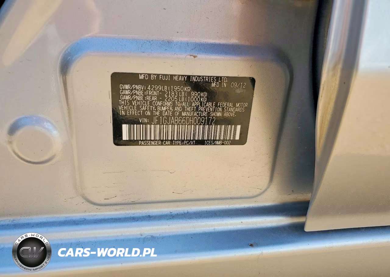 2013 Subaru Impreza Premium VIN:JF1GJAB66DH009172 - 12