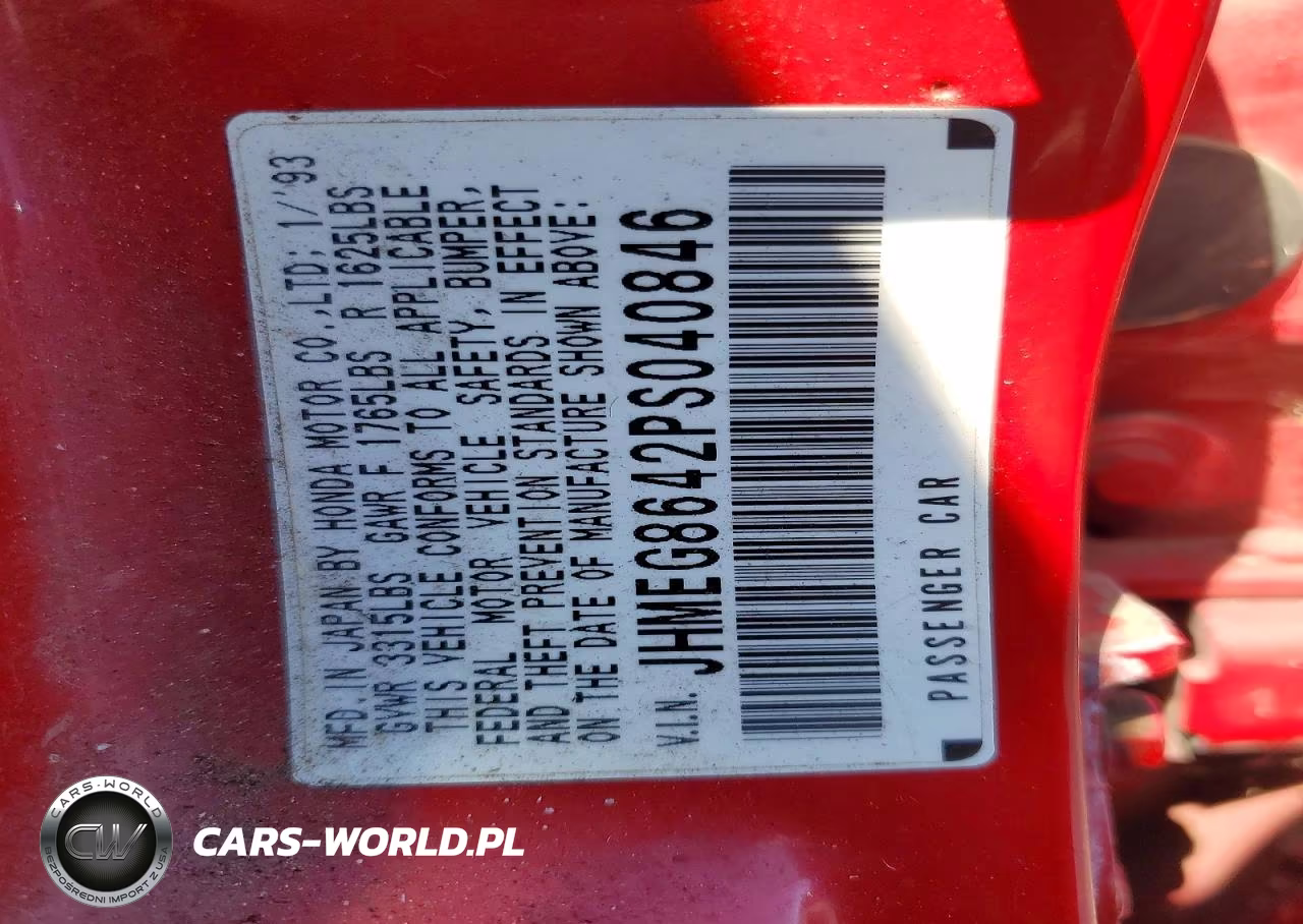 1993 Honda Civic Dx VIN:JHMEG8642PS040846 - 12