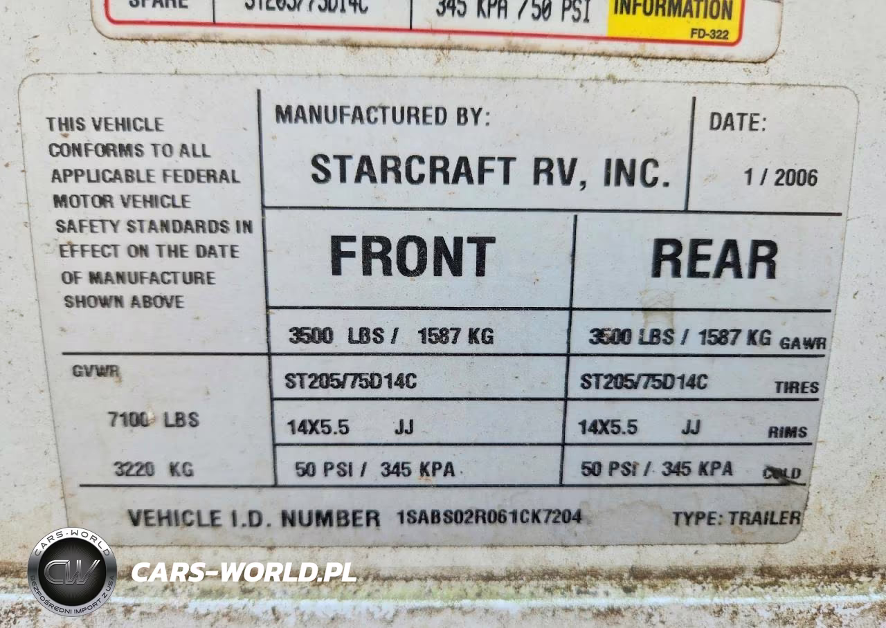 2006 Starcraft Travelstar Camper VIN:1SABS02R061CK7204 - 10