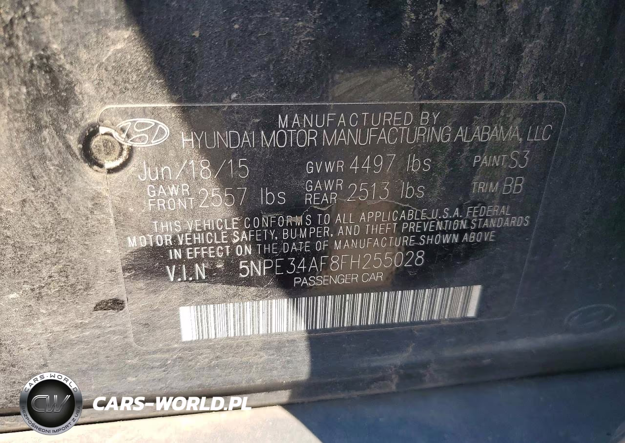 2015 Hyundai Sonata Limited VIN:5NPE34AF8FH255028 - 12