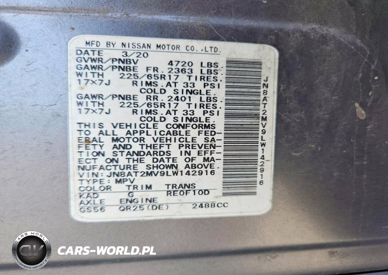 2020 Nissan Rogue Sv VIN:JN8AT2MV9LW142916 - 12
