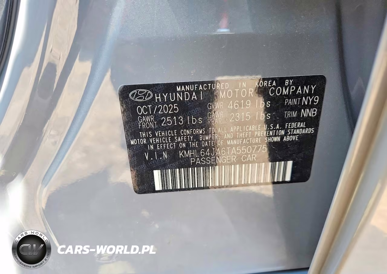 2026 Hyundai Sonata Sel Sport VIN:KMHL64JA6TA550775 - 12