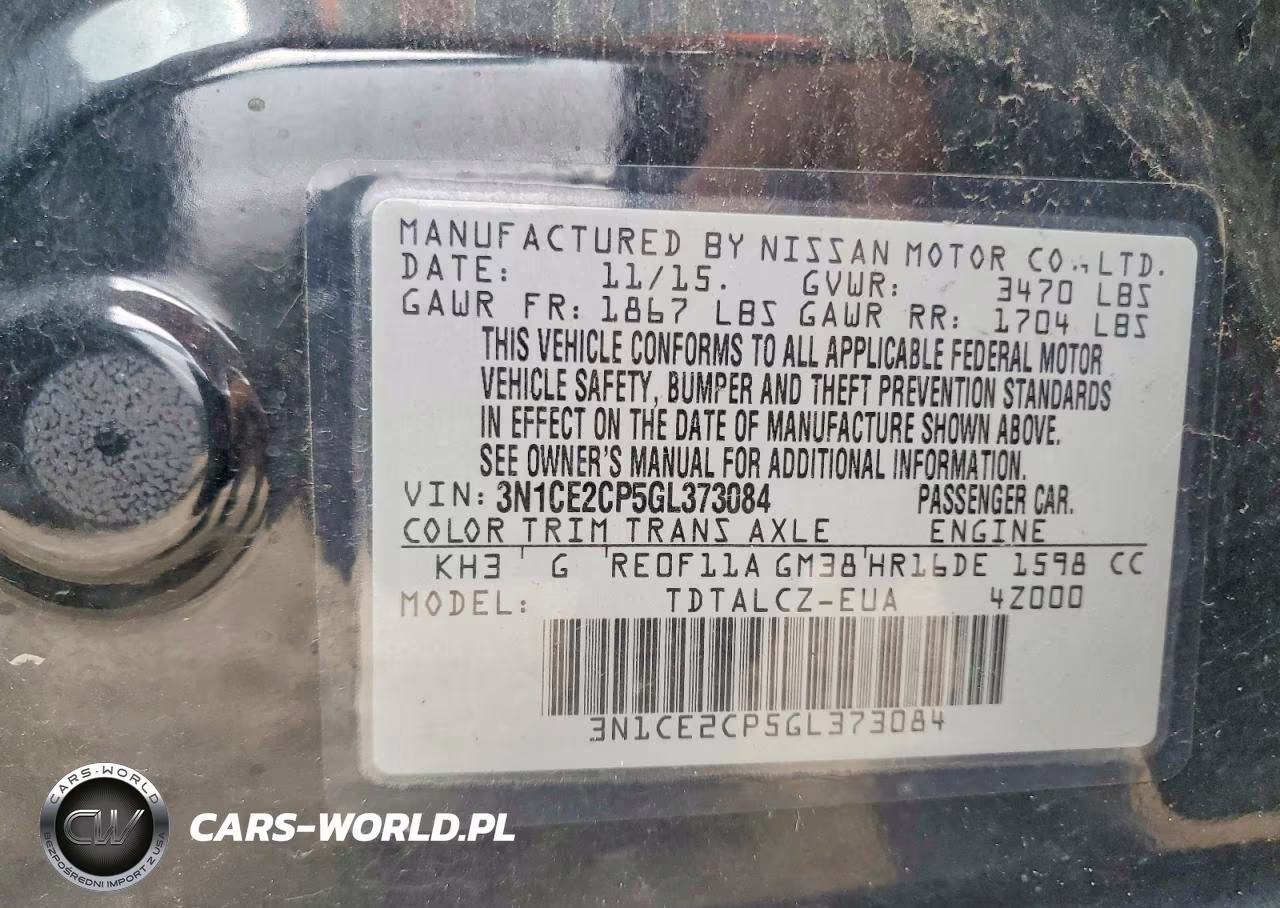 2016 Nissan Versa Note S Plus VIN:3N1CE2CP5GL373084 - 13