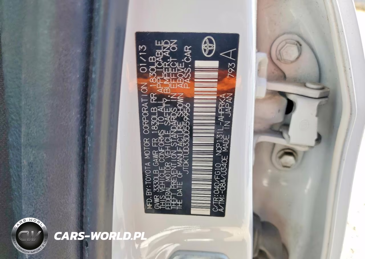 2013 Toyota Yaris 5-Door L VIN:JTDKTUD33DD559956 - 12