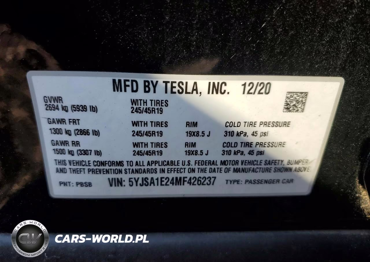 2021 Tesla Model S VIN:5YJSA1E24MF426237 - 13