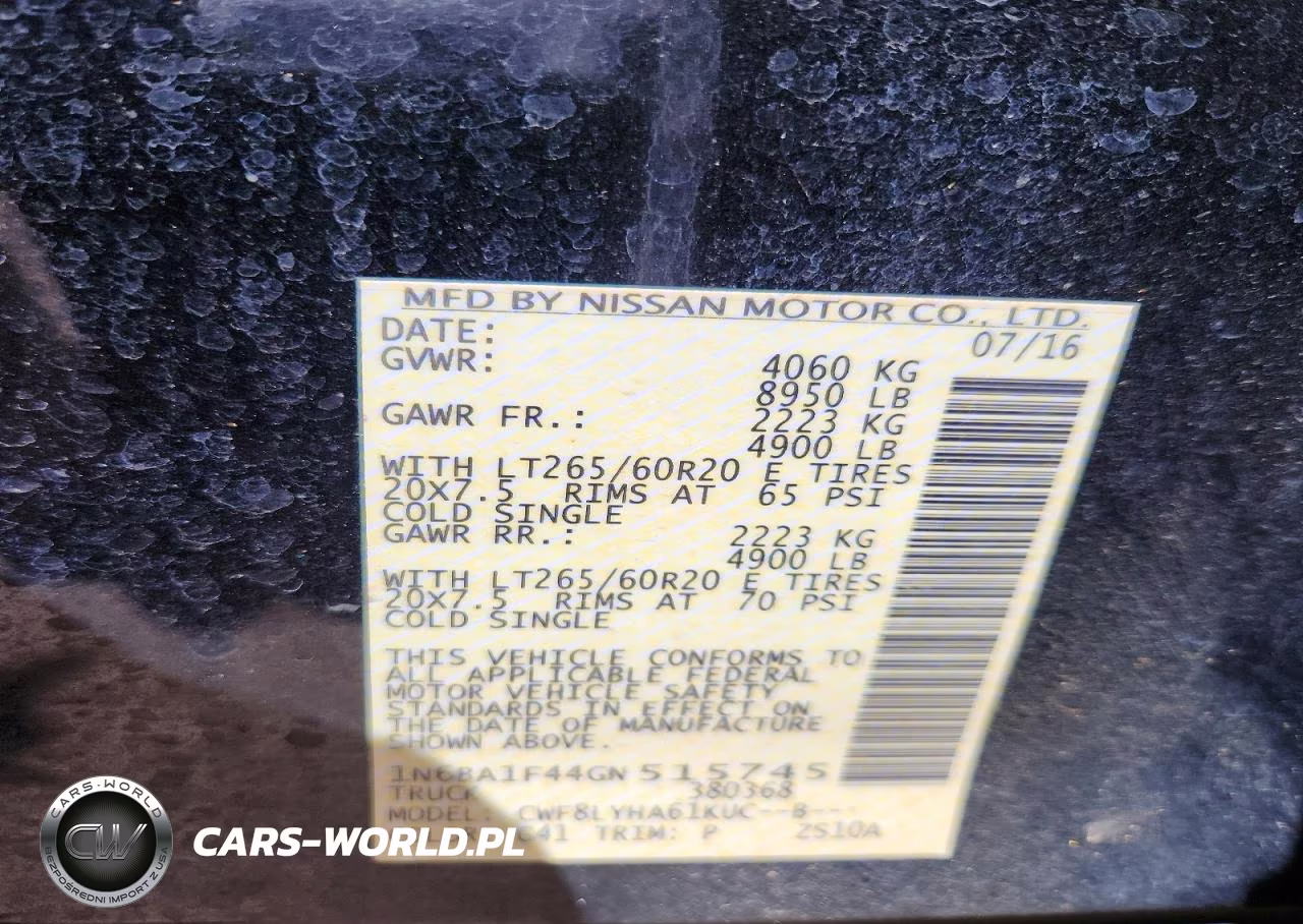 2016 Nissan Titan Xd Platinum Reserve VIN:1N6BA1F44GN515745 - 12