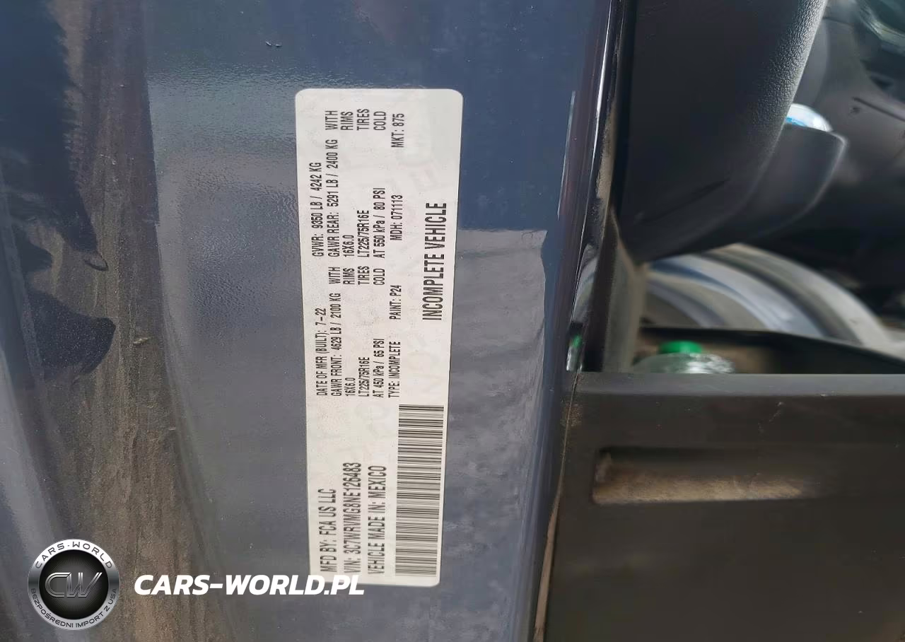 2022 Ram Promaster 3500 3500 Standard VIN:3C7WRVMG8NE126483 - 13