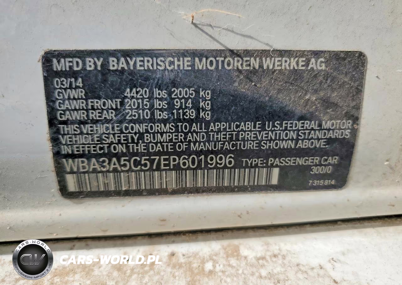 2014 BMW 328 I VIN:WBA3A5C57EP601996 - 12